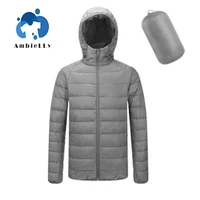 AMBIELLY latest design high quality thin and light men's warm down cotton windproof winter jacket with cap
AMBIELLY latest design high quality thin and light men's warm down cotton windproof winter jacket with cap