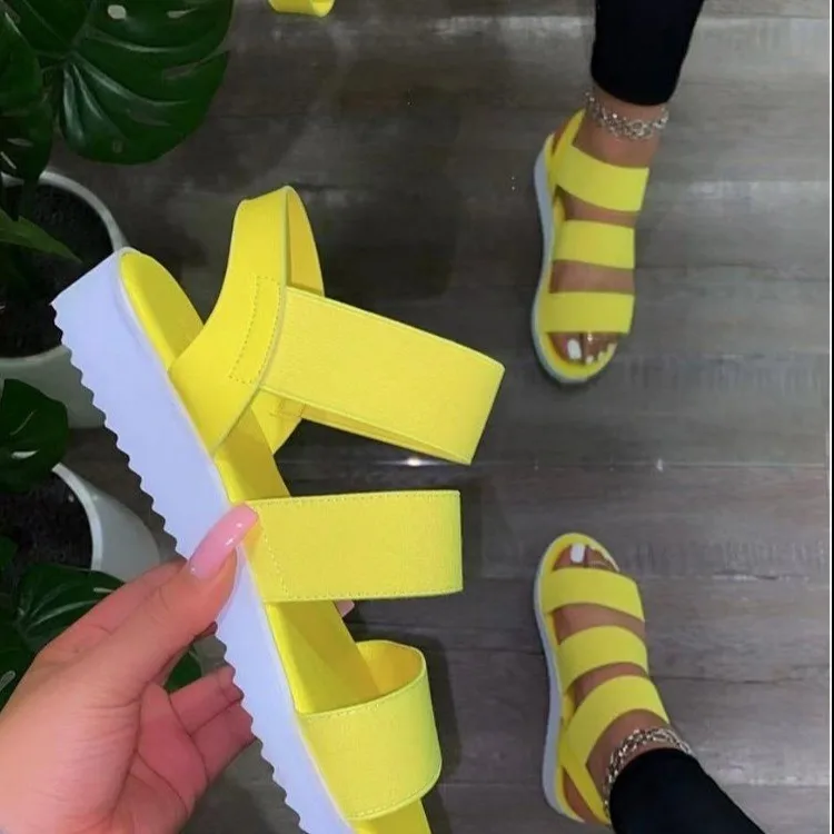 Summer 2021 new women's sandal European and American flat flat elastic belt casual sandal, Picture
Summer 2021 new women's sandal European and American flat flat elastic belt casual sandal, Picture