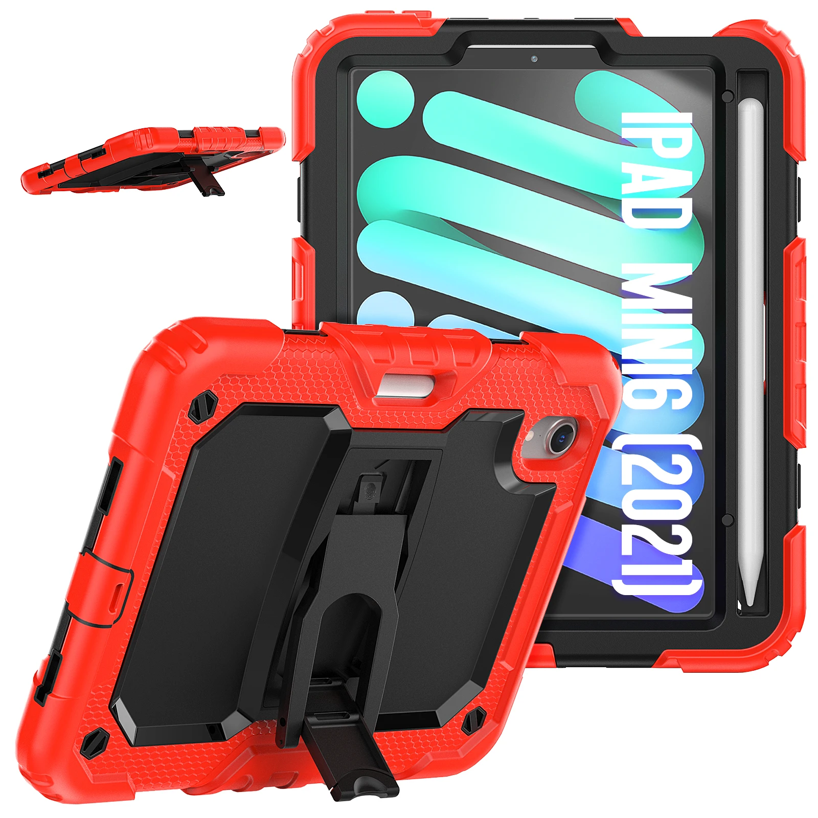 Heavy Duty Rugged Kickstand Silicone Hard Plastic Tablet Case For iPad mini 6 8.3 inch Full Body Cover
Heavy Duty Rugged Kickstand Silicone Hard Plastic Tablet Case For iPad mini 6 8.3 inch Full Body Cover