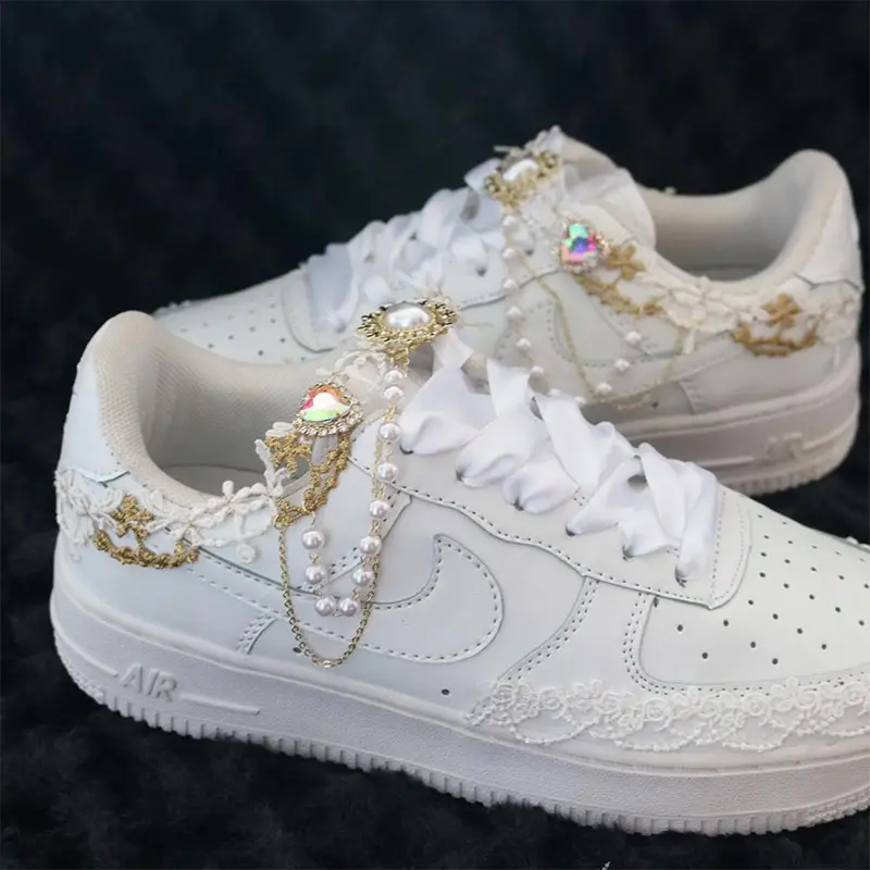 Luxury Shoe CharmsSneaker Shoelace Accessories Vintage Lace Gemstone Pearl Chain Women Shoe Decorative for Nike Air Force 1
Luxury Shoe CharmsSneaker Shoelace Accessories Vintage Lace Gemstone Pearl Chain Women Shoe Decorative for Nike Air Force 1