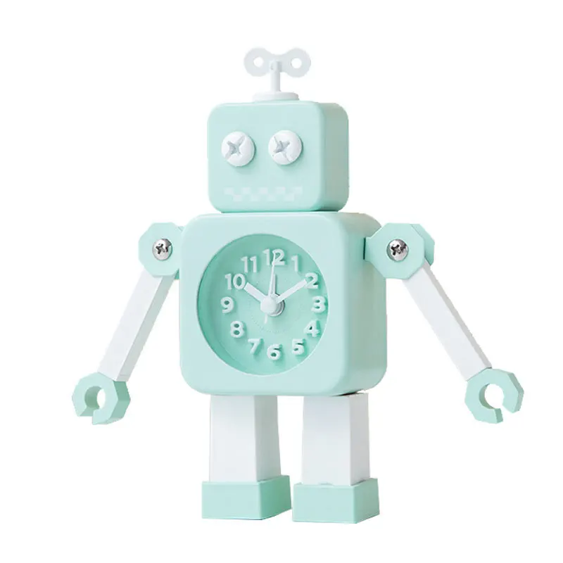Macaron Color Robot Alarm Clock Non-Ticking Table Clocks Stainless Metal with Rotating Arm Gift to Children, Macaron colors
Macaron Color Robot Alarm Clock Non-Ticking Table Clocks Stainless Metal with Rotating Arm Gift to Children, Macaron colors