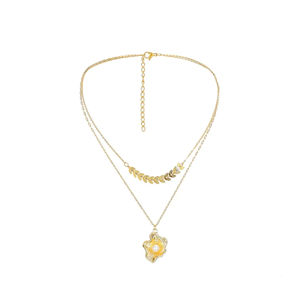 VRIUA Stainless Steel Shell 2 Layer Leaf Tassel Fashion Pearl Women Gift Jewelry Set Statement Wholesale Charm Gold Necklace
VRIUA Stainless Steel Shell 2 Layer Leaf Tassel Fashion Pearl Women Gift Jewelry Set Statement Wholesale Charm Gold Necklace