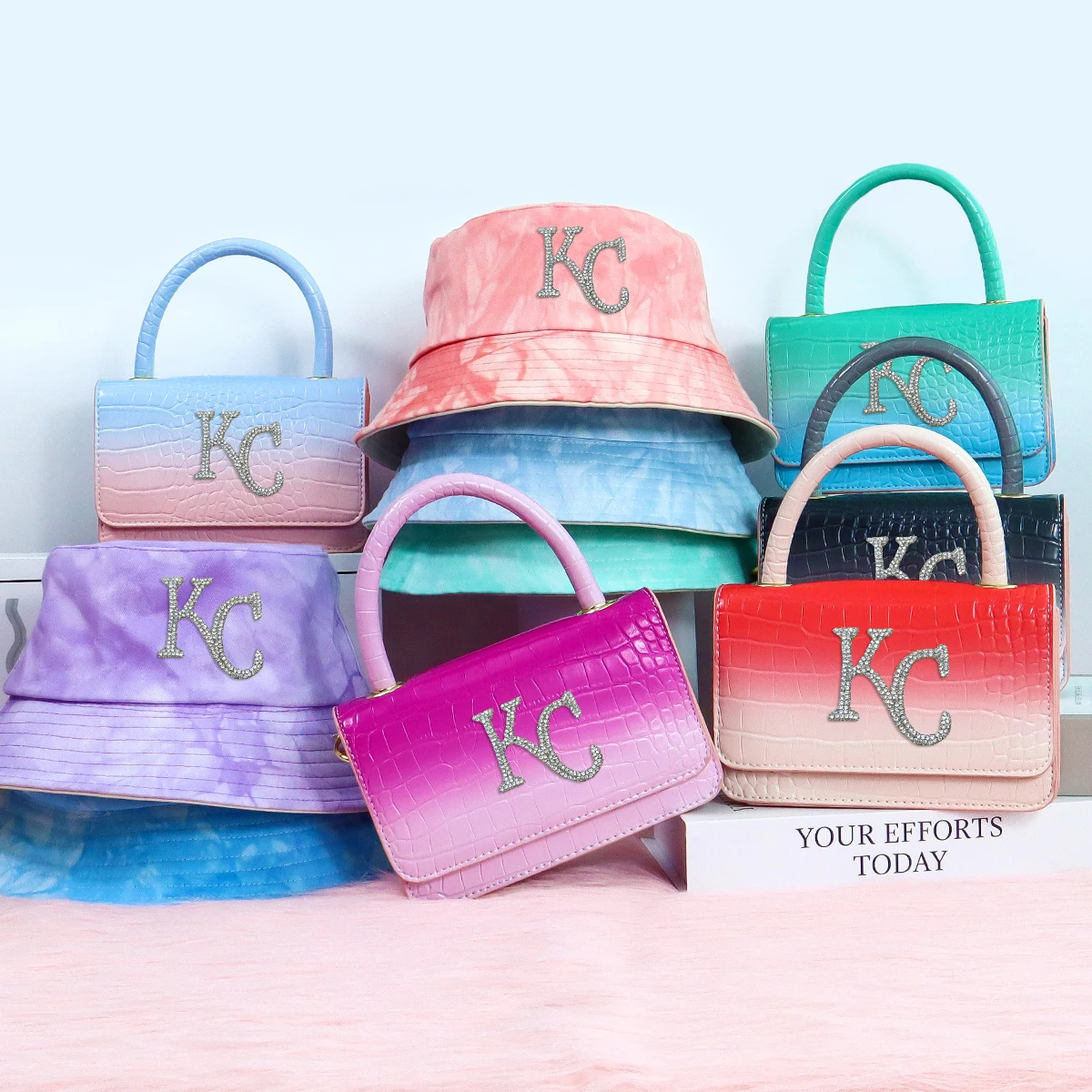 KC Women Gradient tie dye shopping tote bag candy jelly purse bag PU handbag for ladies, 8 colors
KC Women Gradient tie dye shopping tote bag candy jelly purse bag PU handbag for ladies, 8 colors