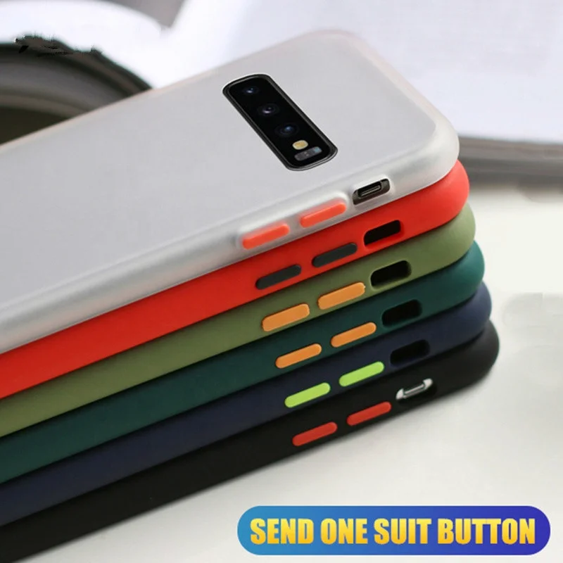 

TPU Matte Silicone Shockproof Bumper Phone Case For Samsung Galaxy Note 10 Pro 9 8 S10 S9 S8 Plus A51 A71 J4 J6 J8 A9 A7 2018