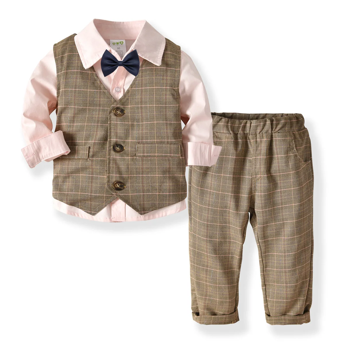 Kid Boy Clothes Gentleman Grey Vest + Long-Sleeved White Pink Shirt + Pants Four-Piece Suits Infant Children Outfits, Blue,white,pink
Kid Boy Clothes Gentleman Grey Vest + Long-Sleeved White Pink Shirt + Pants Four-Piece Suits Infant Children Outfits, Blue,white,pink