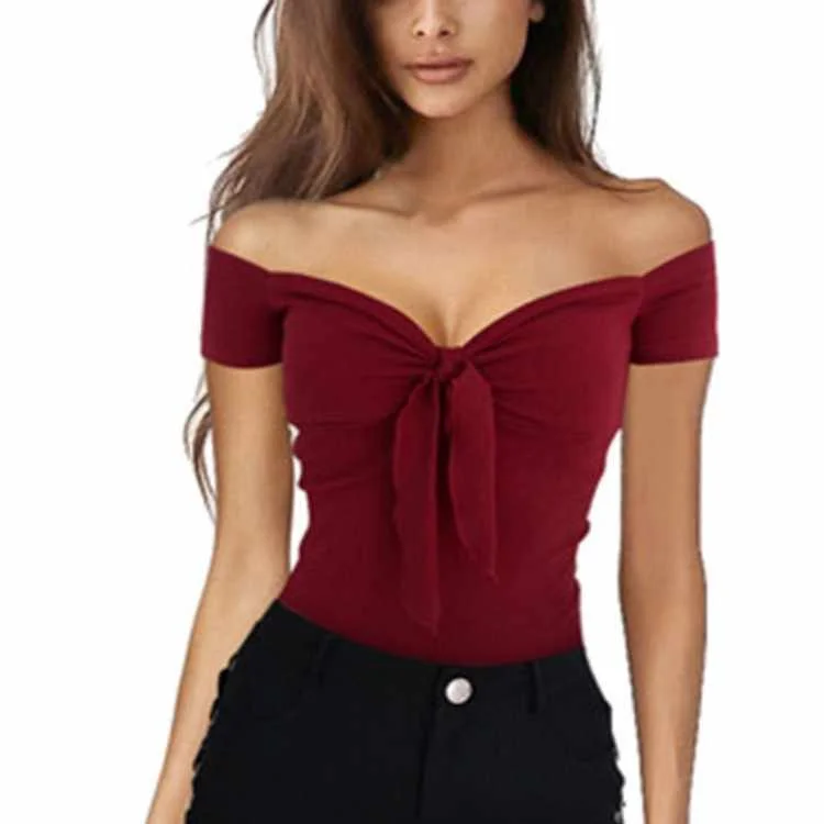 Women's solid color simple top new V-neck beach party fashion slim T-shirt, Picture showed
Women's solid color simple top new V-neck beach party fashion slim T-shirt, Picture showed