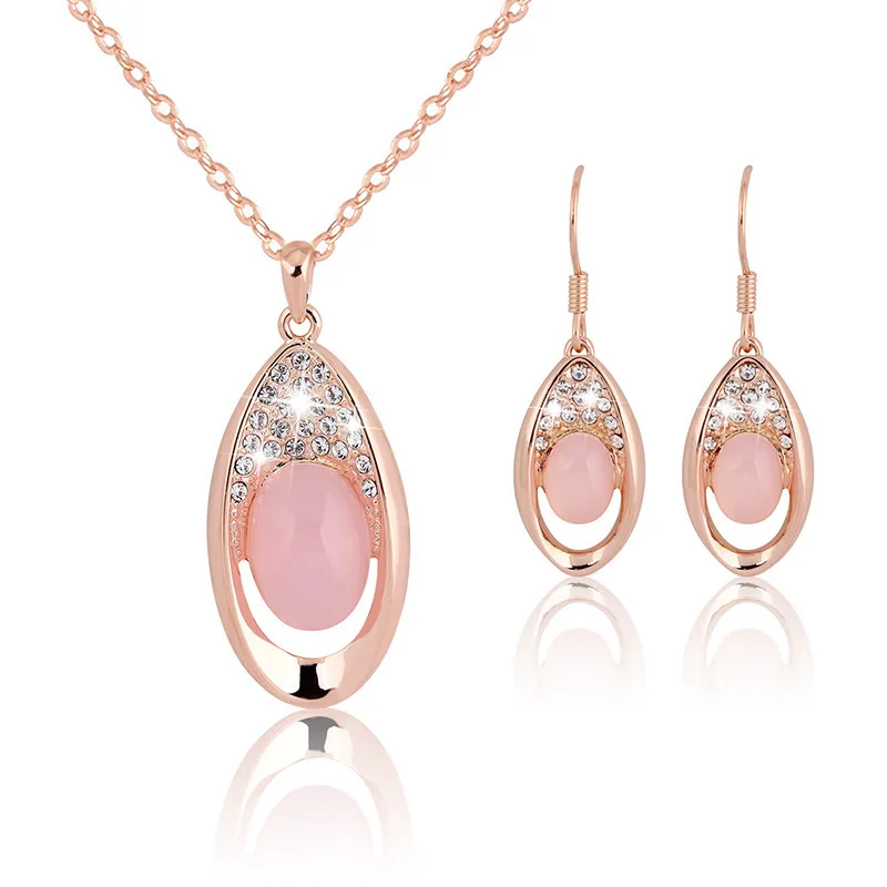 New Design 18K Rose Gold Plated Pink Crystal Rhinestone Tear Drop Bridal Jewelry Set
New Design 18K Rose Gold Plated Pink Crystal Rhinestone Tear Drop Bridal Jewelry Set
