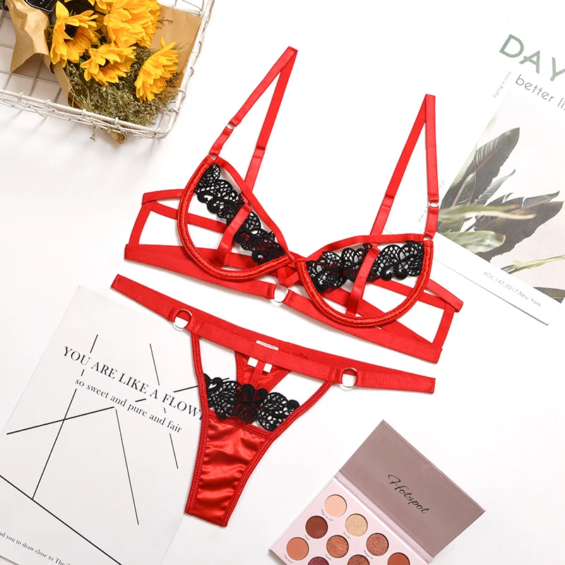 Lace Hollow Out Lingerie Set Sexy Transparent Bra Erotic Lingerie Set Push up Bra and Thongs Women's Underwear Lingerie #0505
Lace Hollow Out Lingerie Set Sexy Transparent Bra Erotic Lingerie Set Push up Bra and Thongs Women's Underwear Lingerie #0505