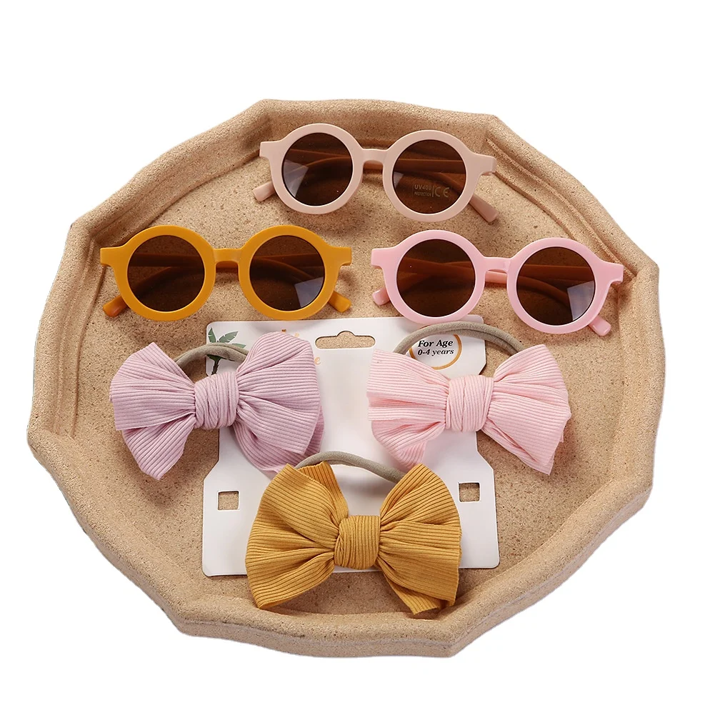 2022 Wholesale fashion toddler UV400 Sun Glasses Protection round shade Sunglasses and plain white ribbed Baby Headband
2022 Wholesale fashion toddler UV400 Sun Glasses Protection round shade Sunglasses and plain white ribbed Baby Headband
