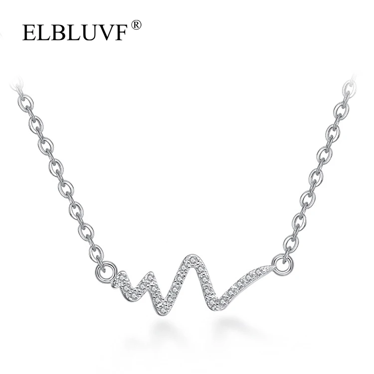 ELBLUVF New Design S925 Silver Plated Wave Shape Zircon Electrocardiogram Pendant Necklace Jewelry, Steel color
ELBLUVF New Design S925 Silver Plated Wave Shape Zircon Electrocardiogram Pendant Necklace Jewelry, Steel color