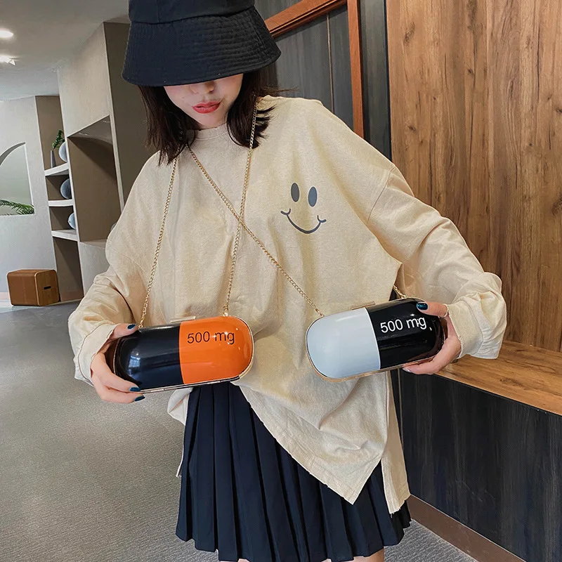 Capsule Shape Women Shoulder Bags Autumn Winter Streetwear Handbags New Style Fashion Lolita Crossbody Bag for Women Girls, Colours
Capsule Shape Women Shoulder Bags Autumn Winter Streetwear Handbags New Style Fashion Lolita Crossbody Bag for Women Girls, Colours