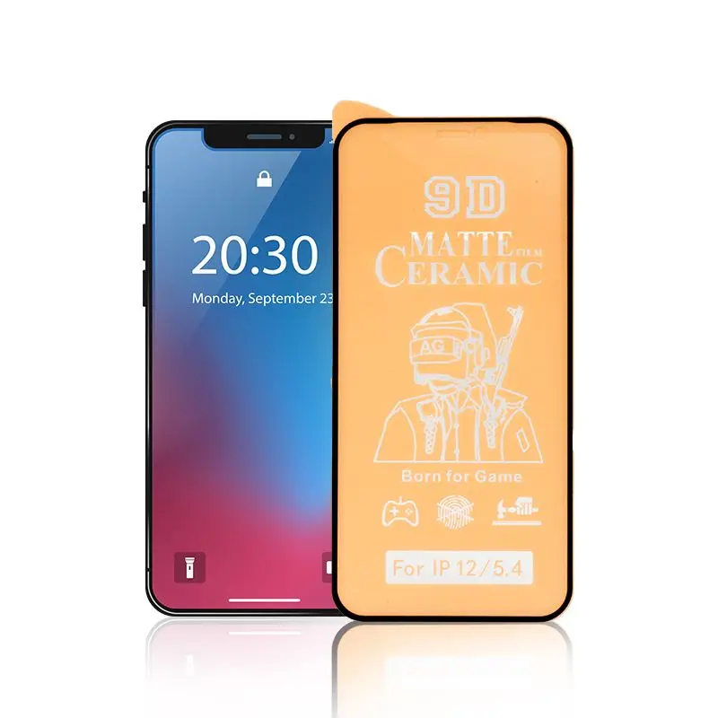 Tempered glass 9D matte ceramic full glue screen protector Anti-fingerprint for iphone 12 pro max
Tempered glass 9D matte ceramic full glue screen protector Anti-fingerprint for iphone 12 pro max