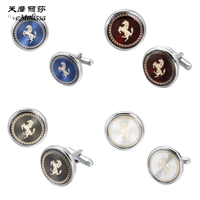 Personality Round Cuff links Carbon Fiber Horse Logo Cuff links Elegant Men's Cuff links, 4colors available
Personality Round Cuff links Carbon Fiber Horse Logo Cuff links Elegant Men's Cuff links, 4colors available