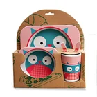 Bamboo fiber children tableware 5pcs bamboo fiber dinnerware sets
