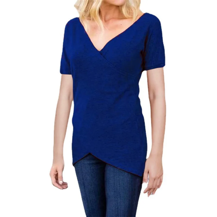 Wholesale Custom Women Clothes Short Sleeve T-shirt New Fashionable Custom V-neck T Shirts for Women's
Wholesale Custom Women Clothes Short Sleeve T-shirt New Fashionable Custom V-neck T Shirts for Women's