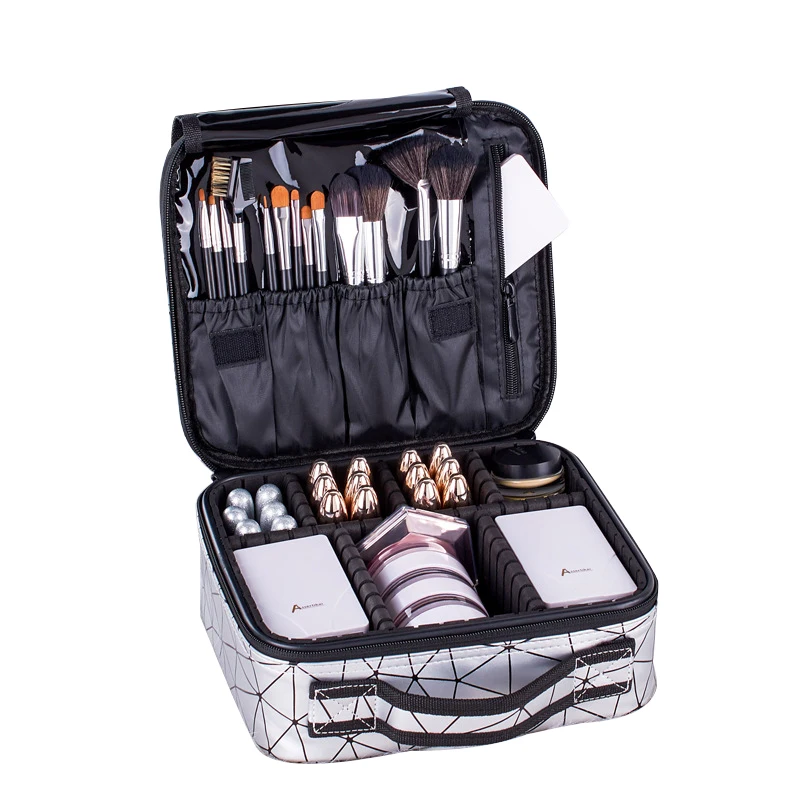 Portable Travel Makeup Cosmetic Case Bag Custom Makeup Brush Bag for Professional, Green/black/silver
Portable Travel Makeup Cosmetic Case Bag Custom Makeup Brush Bag for Professional, Green/black/silver