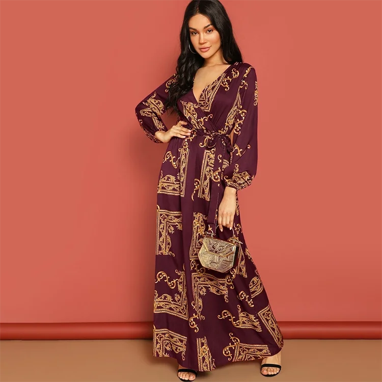 Boho Beach Scarf Print A Line Dress Women Elegant Summer Floral Casual Dresses Scroll Print Lantern Sleeve Surplice Wrap Dress, Multicolor
Boho Beach Scarf Print A Line Dress Women Elegant Summer Floral Casual Dresses Scroll Print Lantern Sleeve Surplice Wrap Dress, Multicolor