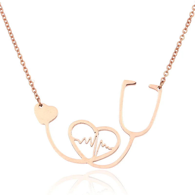 Stethoscope Shape Pendant Necklace Stainless Steel Personalized Design Charm Necklaces Gold Six Star Mansions Pendant Jewerly 7g
Stethoscope Shape Pendant Necklace Stainless Steel Personalized Design Charm Necklaces Gold Six Star Mansions Pendant Jewerly 7g
