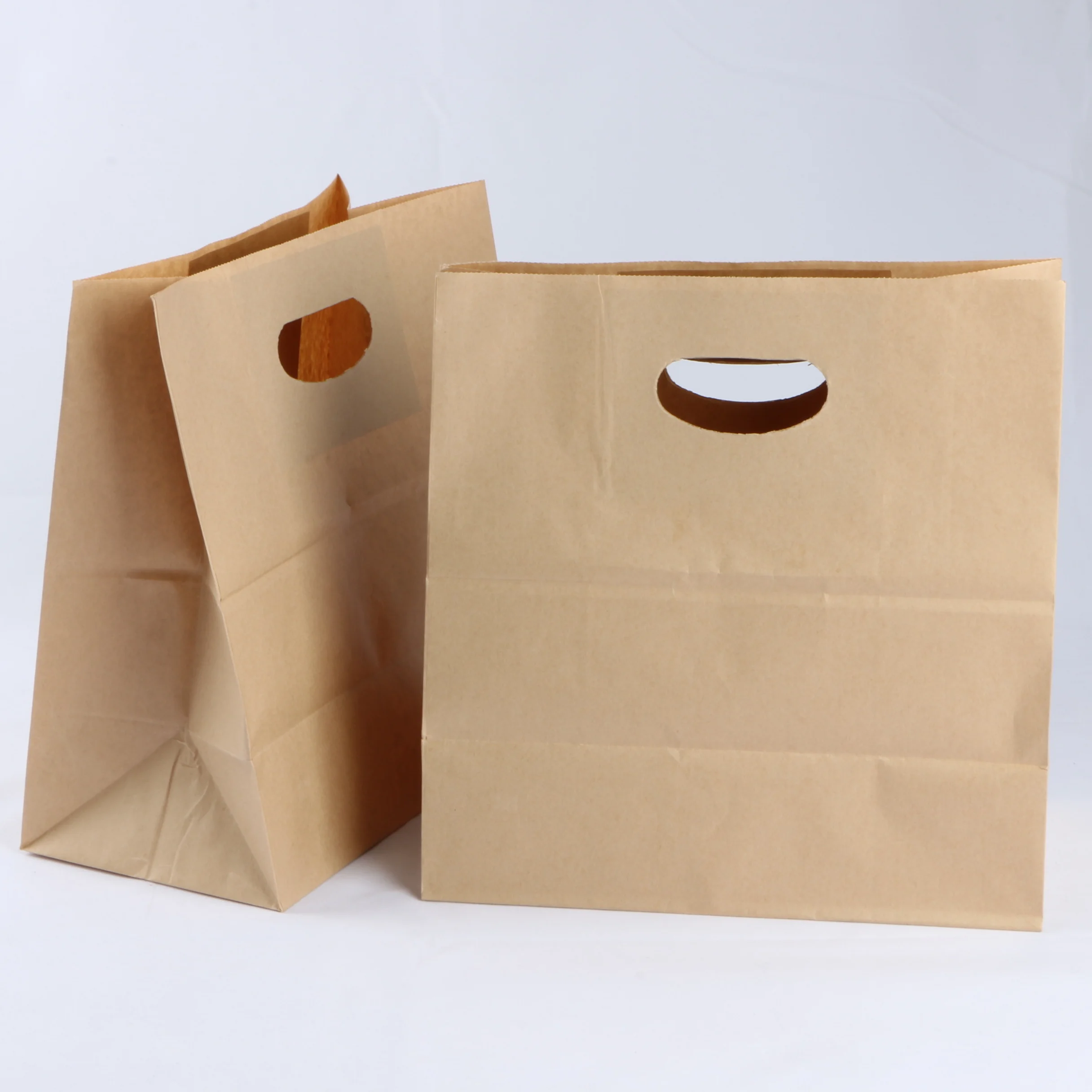 custom die cut paper bag brown kraft gift shopping paper bag