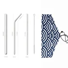 Straw Packing Custom Eco Friendly Reusable Stainless Steel Drinking Metal Straw with Brush and Packing