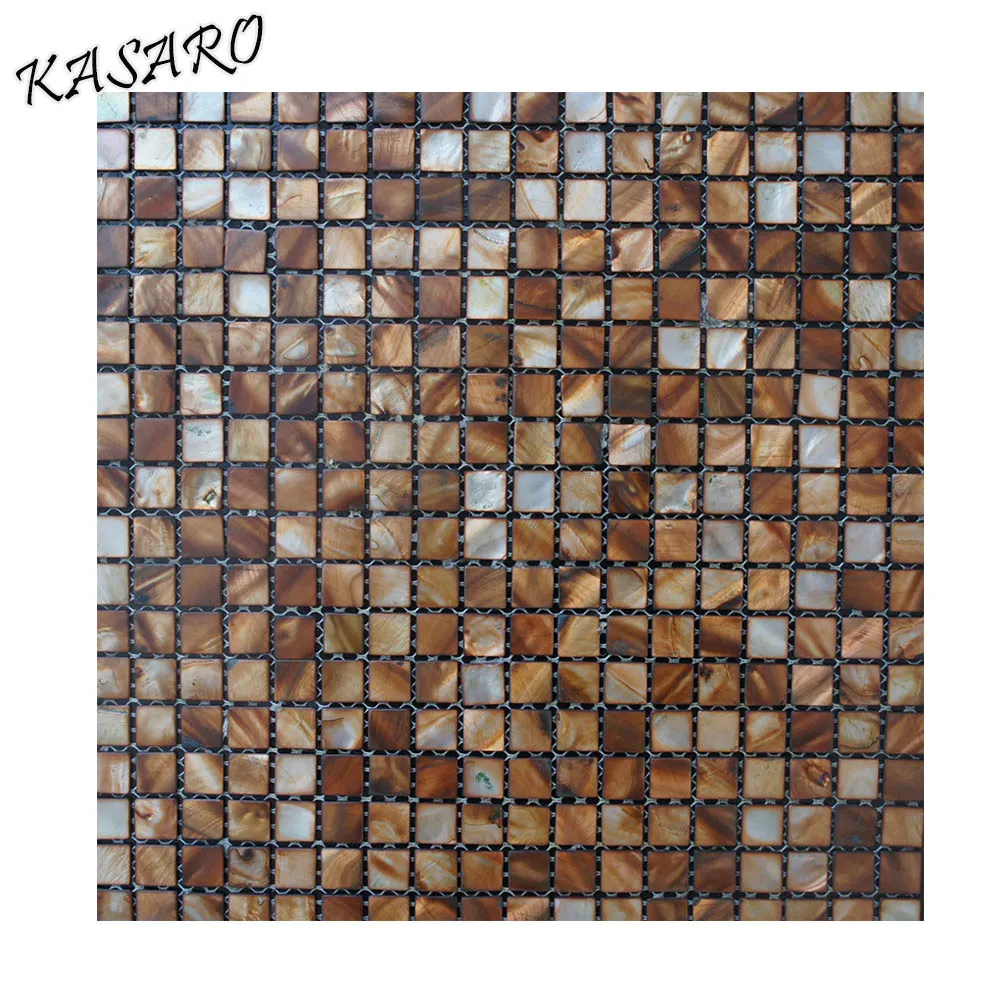 Brown Mother Of Pearl Shell Tile Mesh-mounted Mosaic