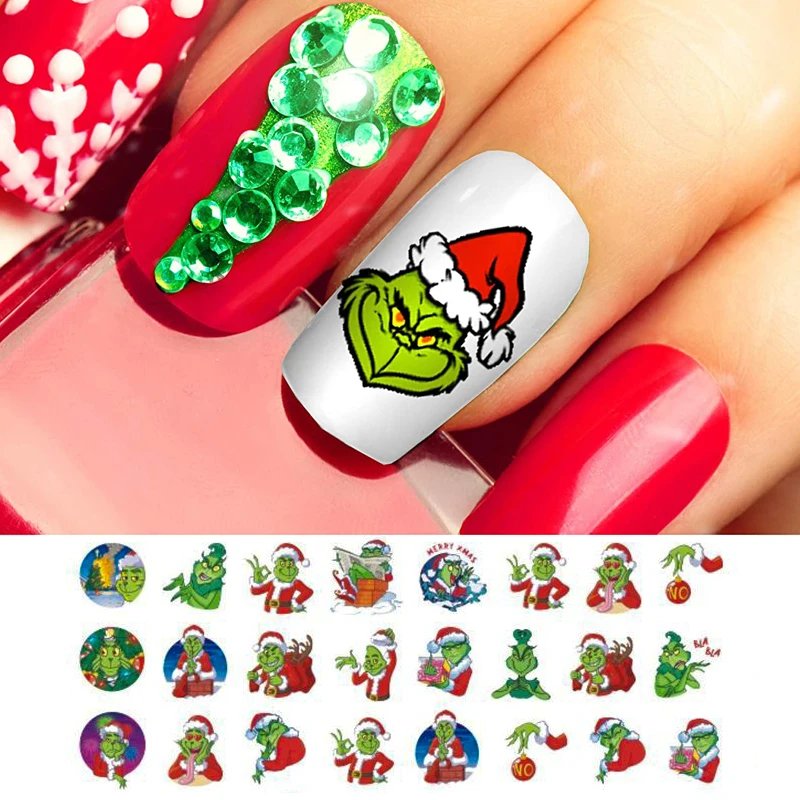 New Year Hot Sale Grinch Nail Art Decorations with Adhesive Christmas Applique Sticker DIY Decorative Nail Art Sticker, 26 colors
New Year Hot Sale Grinch Nail Art Decorations with Adhesive Christmas Applique Sticker DIY Decorative Nail Art Sticker, 26 colors