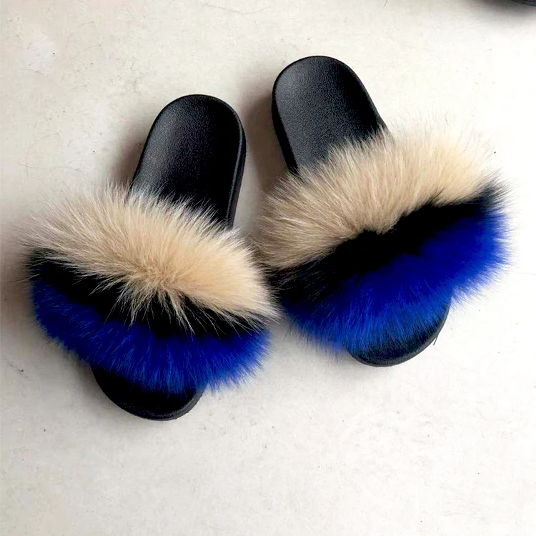 warm sandals plush fur chain slides for women red fox fur natural color slippers, Customized color
warm sandals plush fur chain slides for women red fox fur natural color slippers, Customized color