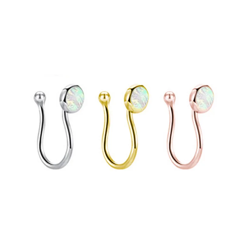 New U-shaped Opal Non Piercing Body Jewelry For Women Female Nostril Jewelry Copper False Nose Ring Nose Cuffs, Silver/gold/rose gold
New U-shaped Opal Non Piercing Body Jewelry For Women Female Nostril Jewelry Copper False Nose Ring Nose Cuffs, Silver/gold/rose gold