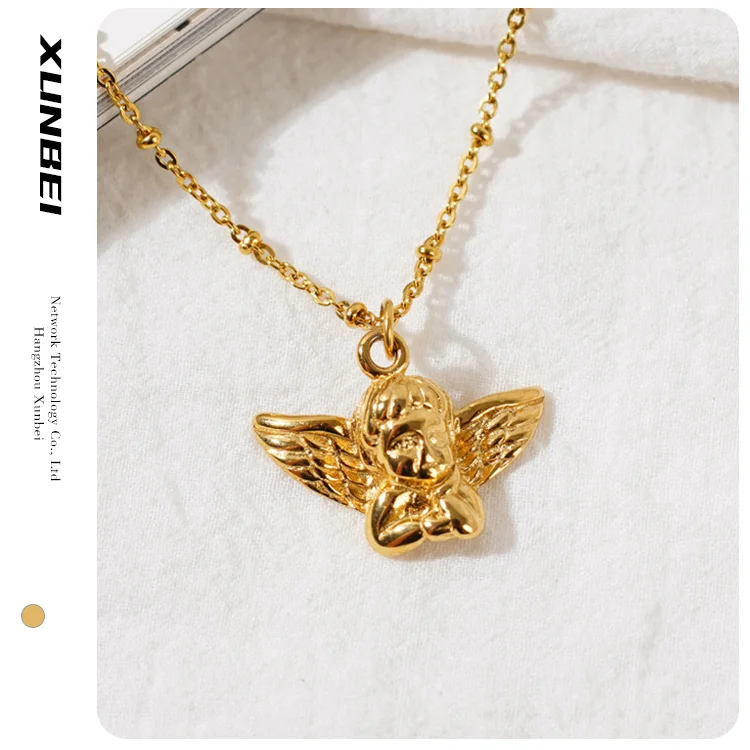 2021 wholesale trendy cute Baby Angel 18K Gold Plated Stainless Steel Charm Pendants and chain for necklace
2021 wholesale trendy cute Baby Angel 18K Gold Plated Stainless Steel Charm Pendants and chain for necklace
