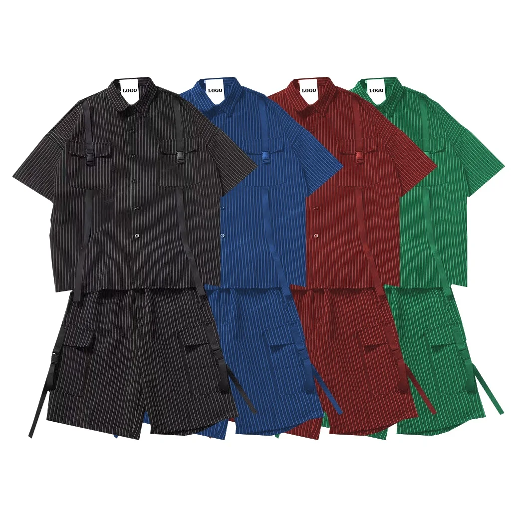 Custom Korean Clothes Summer Outfit Super Soft Cotton Fashion Stripe Black Utility Cargo Shorts And Oversize T Shirt Set For Men
Custom Korean Clothes Summer Outfit Super Soft Cotton Fashion Stripe Black Utility Cargo Shorts And Oversize T Shirt Set For Men