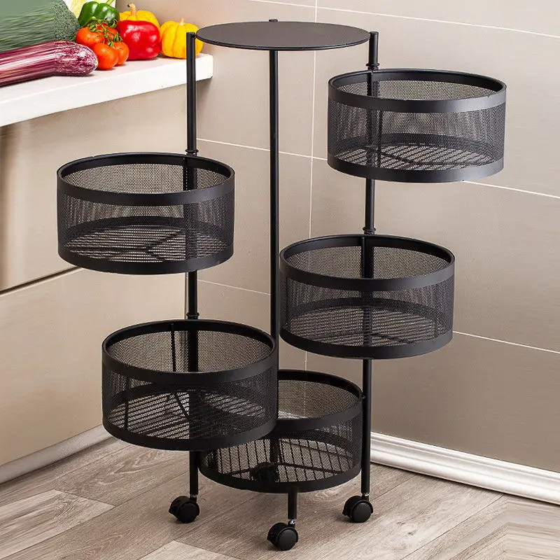 Kitchen vegetable rack round movable multi-layer rotating vegetable basket storage rack household sundries fruit rack
Kitchen vegetable rack round movable multi-layer rotating vegetable basket storage rack household sundries fruit rack