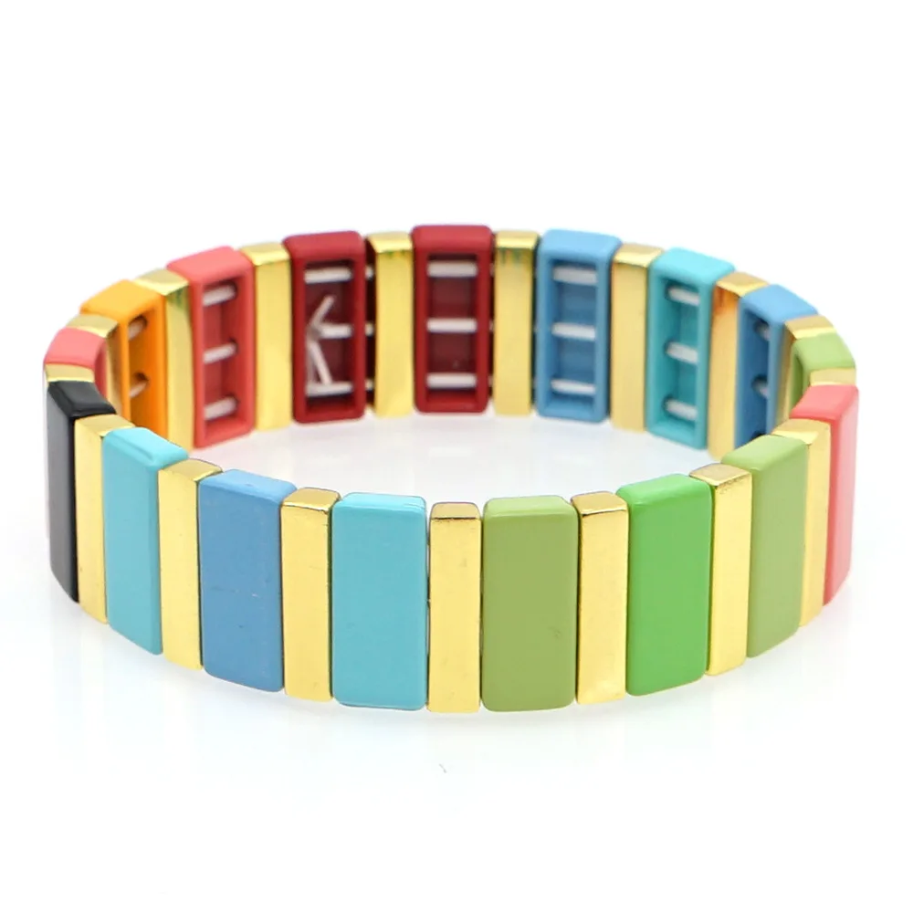 2020 new style Punk individualized alloy bracelets elastic rainbow bangle bracelets bake lacquer bracelets unisex wholesales, Picture shown 
2020 new style Punk individualized alloy bracelets elastic rainbow bangle bracelets bake lacquer bracelets unisex wholesales, Picture shown