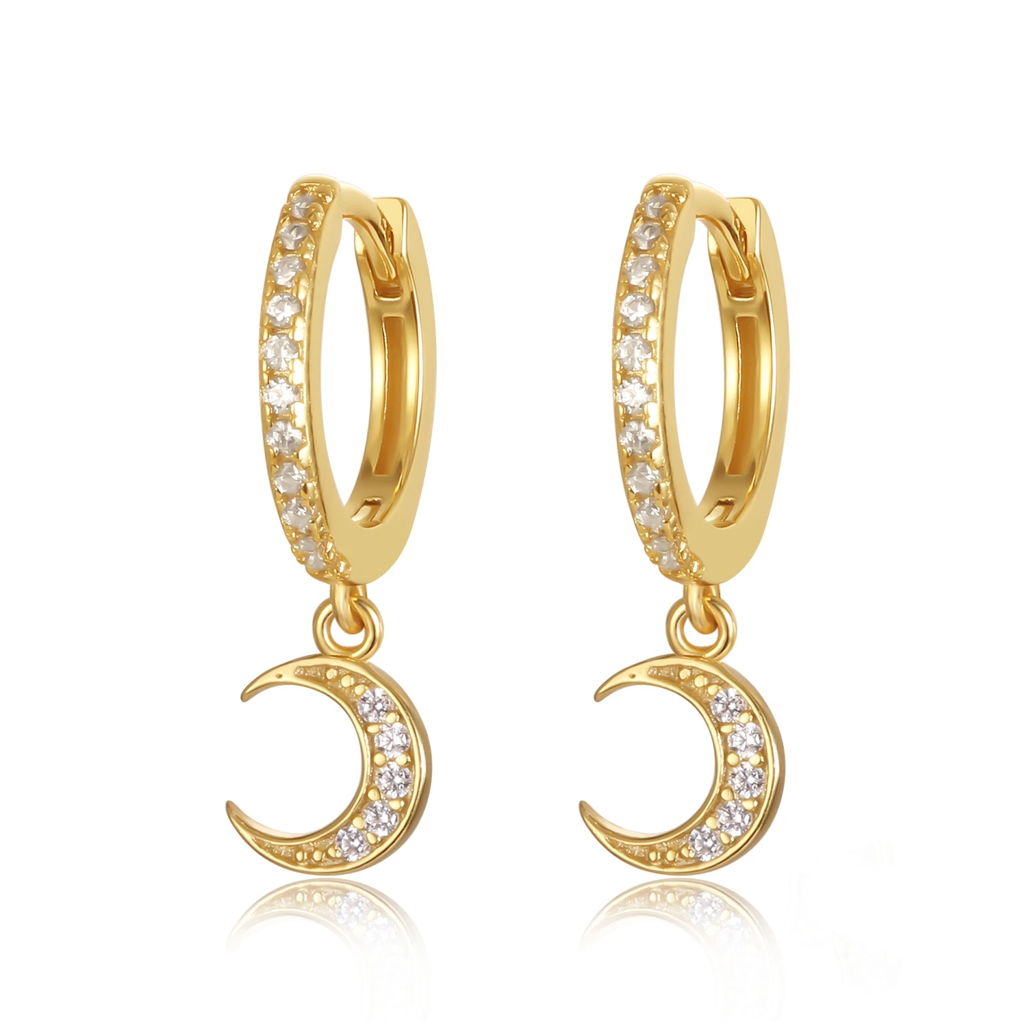 2021 NewJewelry 925 Sterling Silver Zircon Crystal Moon Charm Pendant Hoop Earrings, Gold/silver color
2021 NewJewelry 925 Sterling Silver Zircon Crystal Moon Charm Pendant Hoop Earrings, Gold/silver color