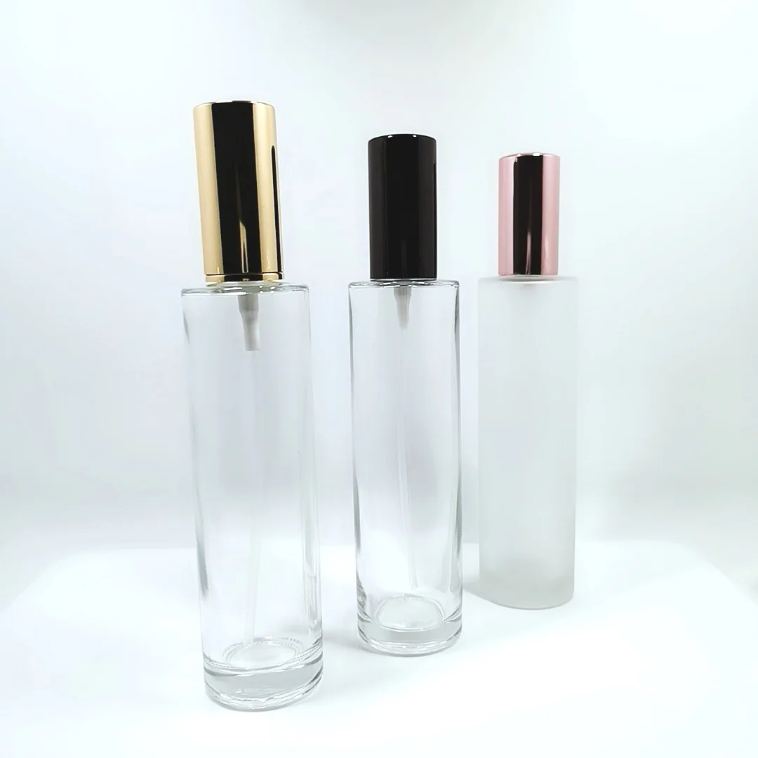 Wholesale empty round clear glass perfume spray pump bottles 100ml with aluminum cap
Wholesale empty round clear glass perfume spray pump bottles 100ml with aluminum cap