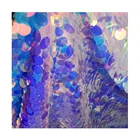 2019 hot sale two tone satin colorful cheap polyester 3MM rainbow reversible tulle material mesh dress sequin lace fabric