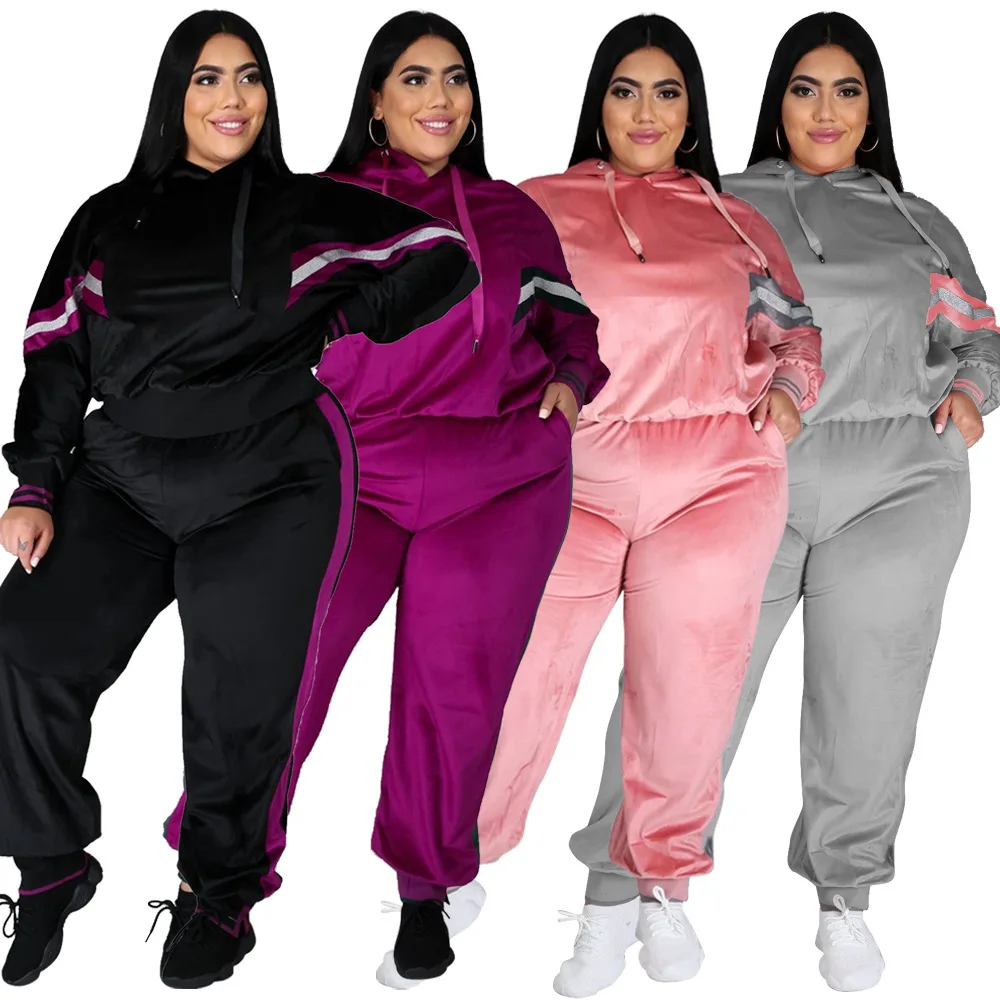 Womens Winter Clothing 2020 Velvet Plus Size Two Piece Set Casual Women Hoodies Side Strip Two Piece Pants Set
Womens Winter Clothing 2020 Velvet Plus Size Two Piece Set Casual Women Hoodies Side Strip Two Piece Pants Set