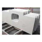 Stone Engineered Stone Polished Flat Edge Sparkle White Quartz Countertop
