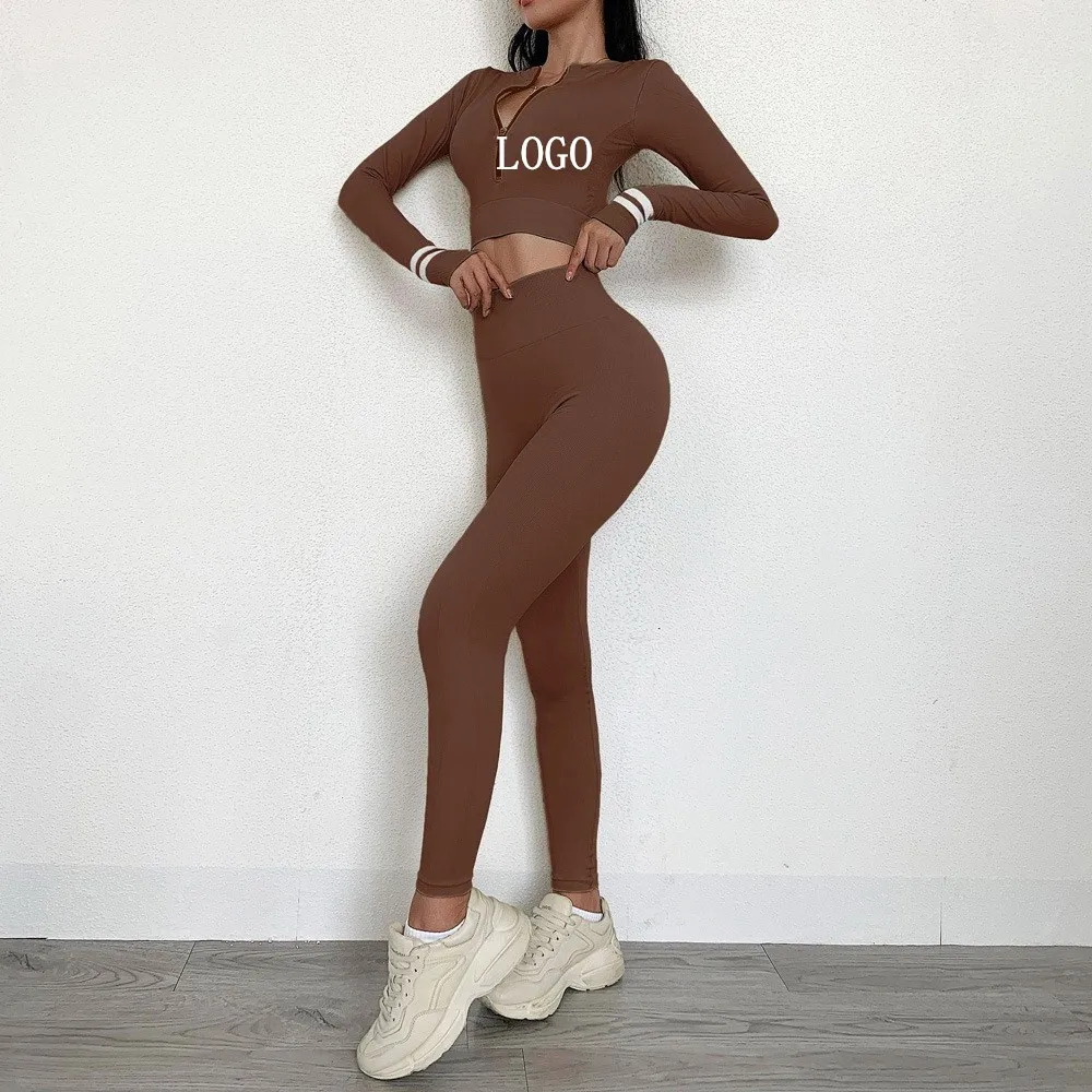 New Style Yoga Long Sleeved Trousers Sports Tight Fitting Running Breathable Seamless Two Pieces Yoga Suit, As picture
New Style Yoga Long Sleeved Trousers Sports Tight Fitting Running Breathable Seamless Two Pieces Yoga Suit, As picture