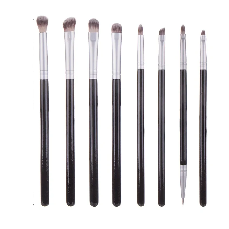 8 Pieces Custom Black Silver Eye Shadow Makeup brush set High quality nylon hair concealer eyeshadow eyelash brush Tools
8 Pieces Custom Black Silver Eye Shadow Makeup brush set High quality nylon hair concealer eyeshadow eyelash brush Tools