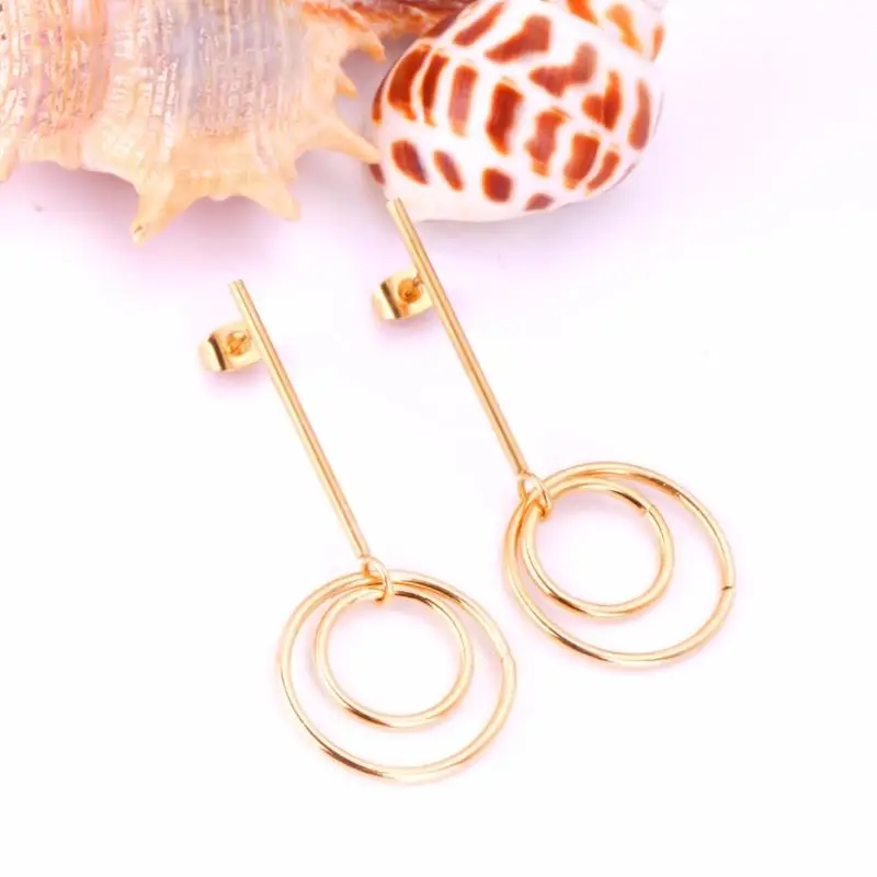 New Design Stainless Steel Circle Earrings Gold Push Back Drop Earring Fashion Jewelry Earrings For Women
New Design Stainless Steel Circle Earrings Gold Push Back Drop Earring Fashion Jewelry Earrings For Women