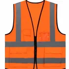Logo Customization Safety Reflective Safety Reflective Vest Blue Logo Pockets Zipper Vest Safety Reflective Jacket