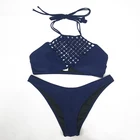 New 2020 Customized Women Summer Sexy Swimsuit Halter Swimwear Fashion Girl Crochet Bikini Sexy Women Bikini