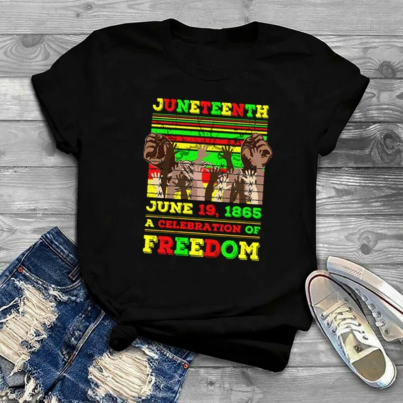 Wholesale Melanin Tshirt Juneteenth Day In 1865 June 19Th T Shirt Women Cotton T-Shirt Afro African Graphic Tee Shirt, Picture
Wholesale Melanin Tshirt Juneteenth Day In 1865 June 19Th T Shirt Women Cotton T-Shirt Afro African Graphic Tee Shirt, Picture