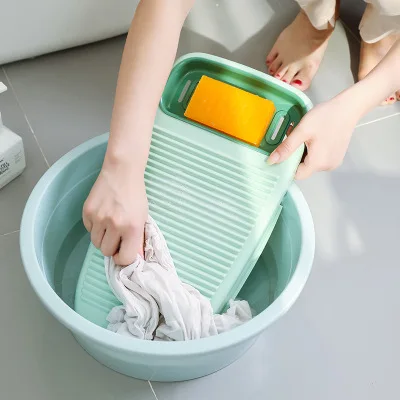Integrated Washing Board With Drain Soap Box At The Bottom Slot Non-slip Washboard Fashion Stripe Washboard Can Be Hung
Integrated Washing Board With Drain Soap Box At The Bottom Slot Non-slip Washboard Fashion Stripe Washboard Can Be Hung
