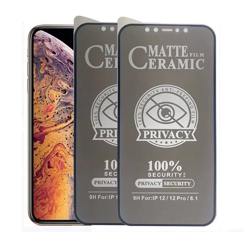 

Ceramic privacy HD Film Anti Spy full cover for iphone 15 pro max 14 8plus xs max xr 11 12 mini matte screen protector