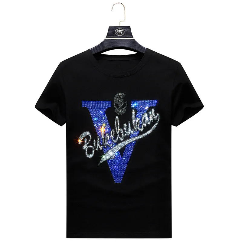 2021 New product summer slim fashion process big V print short sleeves crew neck bling luxury rhinestone t-shirt
2021 New product summer slim fashion process big V print short sleeves crew neck bling luxury rhinestone t-shirt