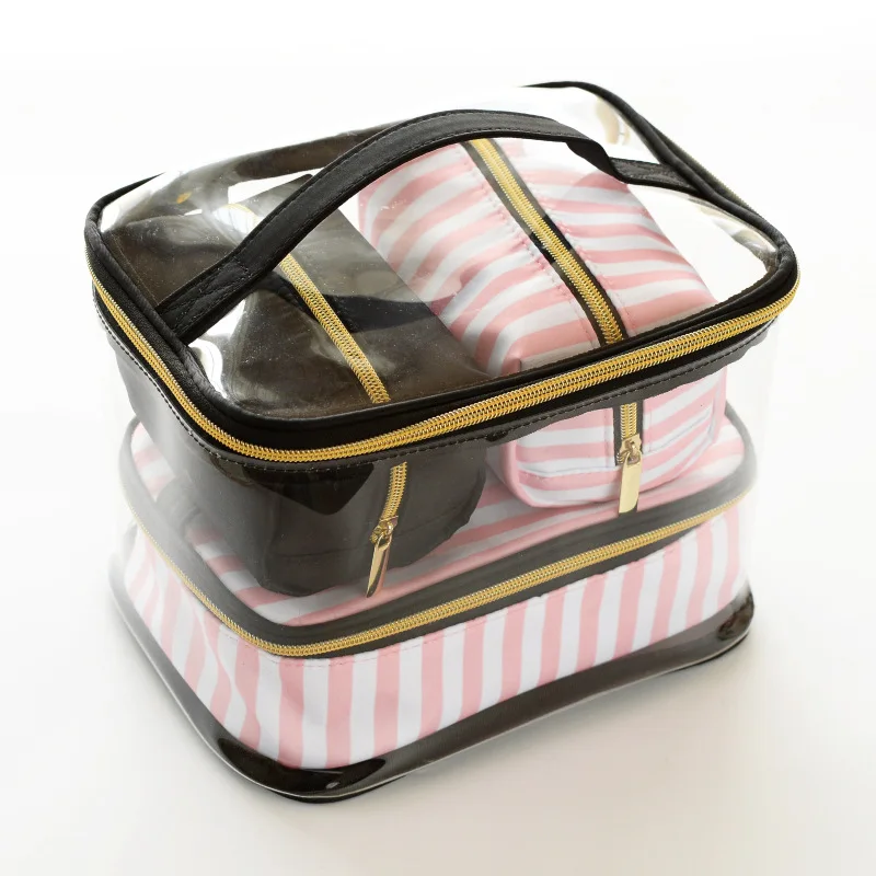 4pcs Set Clear PVC Toiletry Bag Waterproof Women Beauty Cosmetic Bag Travel Make Up Cases For Ladies, Customized
4pcs Set Clear PVC Toiletry Bag Waterproof Women Beauty Cosmetic Bag Travel Make Up Cases For Ladies, Customized