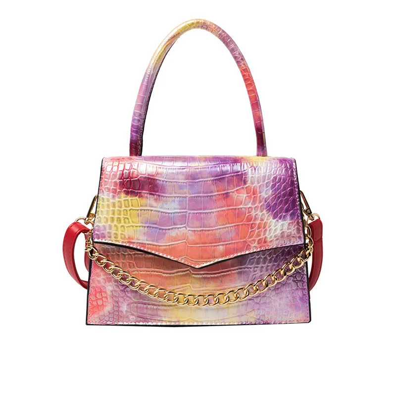 Wholesale custom rainbow chain leather crossbody bags luxury designer hand bags top handle women hand bags, 9 colors
Wholesale custom rainbow chain leather crossbody bags luxury designer hand bags top handle women hand bags, 9 colors