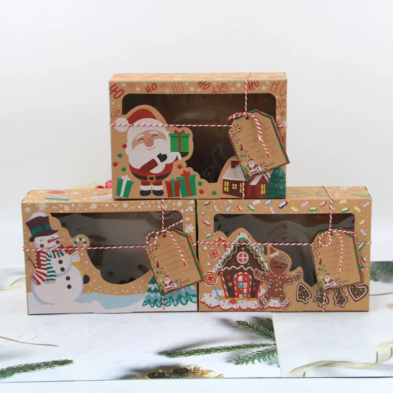 2023 Eco-friendly Classic Kraft Paper PVC window Gingerbread Cookis Paper Packaging for Christmas navidad Gift Box
2023 Eco-friendly Classic Kraft Paper PVC window Gingerbread Cookis Paper Packaging for Christmas navidad Gift Box