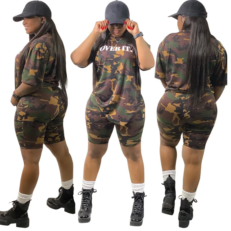 2021 new arrivals plus size tracksuit custom two piece short set women camouflage print casual two piece set
2021 new arrivals plus size tracksuit custom two piece short set women camouflage print casual two piece set